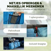 Outsunny Tunneltent 4 personen familietent met slaapcabine voortent afneembaar tussenschot ramen grondzeil stahoogte(m-8)
