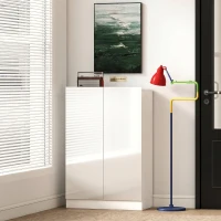 HOMCOM Meuble à chaussures 20 paires armoire à chaussures à haute brillance 5 niveaux étagères réglables 72x34,5x103cm blanc(m-9)