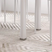 HOMCOM Ensemble de table à manger avec 4 chaises plateau en verre trempé, pieds en acier, pour cuisine salon blanc(m-9)