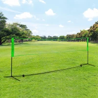 SPORTNOW Ensemble set complet de badminton, pickleball et volleyball, 3 en 1, jeux sport extérieur avec filet hauteur réglable(m-10)