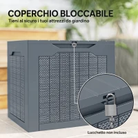 Outsunny Baule da Giardino Impermeabile con Maniglie, in PP, 56x41x50 cm, Grigio Chiaro(m-6)