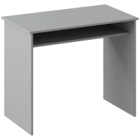HOMCOM Bureau informatique sobre épuré compact avec 1 étagère, panneaux de particules, dim. 90l x 50P x 74H cm, gris(m-1)