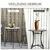 Outsunny Tuintafel mozaiektafel balkontafel rond tuinmeubelen tafel mozaïek terras(m-6)