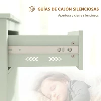 HOMCOM Aparador con Cajón Armario de 2 Niveles y Estante Ajustable Base Elevada y Amplia Superficie 80x40x90cm Verde Claro(m-6)