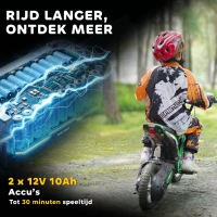 HOMCOM Elektrische Kindermotor, 24V motor, instelbare snelheid, muziek & lichten, Groen(m-6)