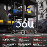 HOMCOM Carrello Porta Attrezzi a 3 Ripiani con Bordi Rialzati, Ruote a Freno e Maniglia, in Metallo e PP, Nero(m-5)
