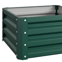 Outsunny Set of Two 60 x 60cm Steel Planter Boxes - Green(m-12)