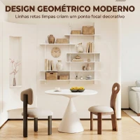 HOMCOM Estante Flutuante de Parede Geométrica Branca com 4 Níveis e Compartimento Central 136x20x140 cm Branco(m-4)