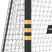 SPORTNOW But de Football avec Mousse de Protection, 6 Piquets de Sol et Filet en PE, 240x85x160cm, Jaune(m-9)