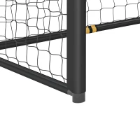 SPORTNOW But de Football pour Enfant et Adulte 3 x 2 m, Envoloppé Mousse de Protection, 7 Piquets de Sol, Filet en PE, Jaune(m-10)