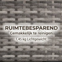 Outsunny rotan bank met kussens, driezits loungebank, staal, grijs, 173 x 68 x 78 cm Outdoor loungebank kussen driezits staalgrijs(m-7)