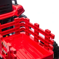 AIYAPLAY Tracteur électrique enfants avec remorque amovible, voiture électrique enfants, télécommande 2,4G, 139x58x55cm, rouge(m-13)