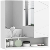 kleankin Armoire murale miroir de salle de bain placard de rangement 2 portes 55 x 17 x 55 cm blanc(m-11)
