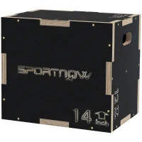 SPORTNOW Multi-Faceted Jump Box, Wooden Step Up Box, for Home, Gym, Exercise, Black(m-11)