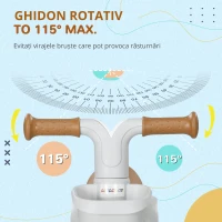 AIYAPLAY Bicicletă de echilibru pentru copii 4 roți șa reglabilă, ghidon ergonomic aliaj aluminiu, PP, copii 1-3 ani - Maro Alb(m-7)