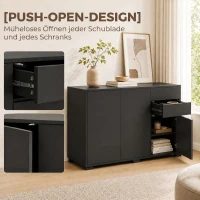 HOMCOM Sideboard Komoda, 2 szuflady, Push-Click, 117 cm x 36 cm x 74 cm, Czarny(m-5)