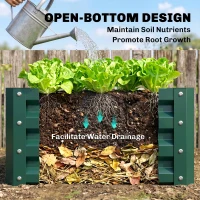 Outsunny Set of Two 60 x 60cm Steel Planter Boxes - Green(m-6)