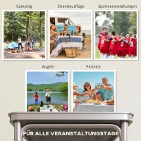 Outsunny Campingtafel, inklapbaar, licht, in hoogte verstelbaar, aluminium frame, 240 x 60 x 54/62/70 cm, Zwart(m-7)