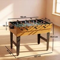 HOMCOM Masă Multifuncțională 4 în 1 cu Fotbal de Masă, Biliard, Tenis de Masă și Hochei, 107x61x84.5cm(m-3)