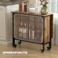 HOMCOM Mobiele Klaptafel, 2 Inklapbare Zijden, 130 x 80 x 74 cm, Bruin(m-6)