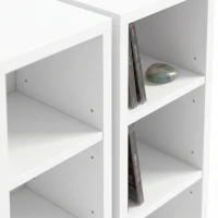 HOMCOM 204 CD-opbergrek in 2-delige set, Blu-ray torenkast met verstelbare planken, Boekenrek organizer, Wit(m-12)
