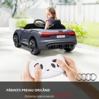 HOMCOM Automobil electric pentru copii cu telecomandă, centură de siguranță, claxon, muzică, faruri, până la 5 km/h, 3-5 ani, Gri(m-7)
