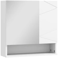 kleankin Armoire murale miroir de salle de bain placard de rangement 2 portes 55 x 17 x 55 cm blanc(m-1)
