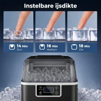 HOMCOM Eisblokjesmachine IJsblokjesdispenser Ice-Maker 20kg/24u 2,3L IJsbereider met 3,2L Watertank, Zwart(m-6)