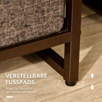 HOMCOM Kommode Schrank mit 7 Schubladen aus Leinen Schubladenschrank mit Metallrahmen für Wohnzimmer, 80x29x78,5 cm(m-6)