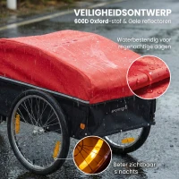 SPORTNOW Fietskar 170 Liter met Koppeling, Afdekhoes, 51 cm Snelspanwielen, Luchtbanden, tot 40 kg(m-7)