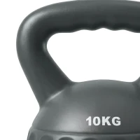 SPORTNOW Kettlebell 10 kg, pesa con asa antideslizante, pesa en bola, musculación, entrenamiento, para gimnasio, Gris(m-6)