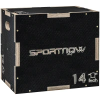 SPORTNOW Multi-Faceted Jump Box, Wooden Step Up Box, for Home, Gym, Exercise, Black(m-1)