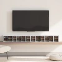 HOMCOM 204 CD-Aufbewahrungsregale im 2er-Set, Blu-Ray-Turmständer mit verstellbaren Regalböden, Bücherregal-Organizer, Weiß(m-9)