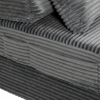 HOMCOM Vloerstoel met rugleuning, corduroy Boneless Cloud opvouwbare slaapstoel met dikke vulling, donkergrijs(m-12)