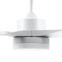 HOMCOM Ventilateur plafond avec lumière et télécommande 20,5 W, 6 vitesses 3 couleurs d'éclairage et minuterie, 132 cm, blanc(m-10)