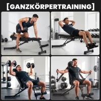 SPORTNOW Ławka składana z prostownikiem nóg, 3-pozycyjne oparcie, 3 poziomy oporu, udźwig 300 kg(m-4)