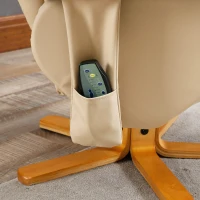 HOMCOM Sillón Relax Reclinable con Reposapiés 10 Puntos de Masaje Giratorio Mando a Distancia Bolsillo Lateral Crema(m-8)