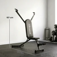 SPORTNOW Ławka składana z prostownikiem nóg, 3-pozycyjne oparcie, 3 poziomy oporu, udźwig 300 kg(m-3)