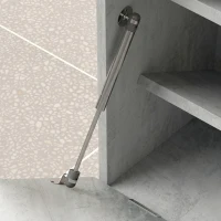 HOMCOM Ensemble meuble d'entrée avec meuble à chaussures abattant, vestiaire avec miroir, tiroir et plateau, gris(m-12)