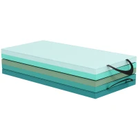 SPORTNOW 6FT Foldable Gymnastics Mat, Crash Exercise Pad, 3.2 cm Thick  Workout Mat with Handles for Home Training, Mixed Green(m-11)