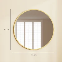 HOMCOM Wandspiegel, modern design, 61 x 61 cm, Goud(m-3)