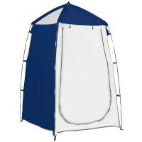 Outsunny Tienda de Ducha Camping Portátil UV25 Tienda Instantánea con Ventana Bolsillo y Bolsa de Transporte 123x121x198 cm Azul(m-1)