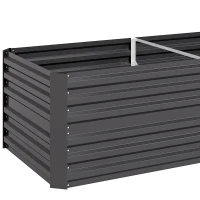 Outsunny Raised Beds for Garden, Galvanised Steel Outdoor Planters with Multi-reinforced Rods, 180 x 90 x 59 cm, Dark Grey(m-13)