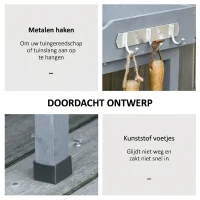 Outsunny planttafel tuintafel bloementafel met metalen werkblad tuinhout grijs 76 x 37 x 89 cm(m-5)