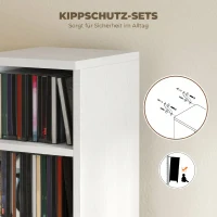 HOMCOM 204 CD-Aufbewahrungsregale im 2er-Set, Blu-Ray-Turmständer mit verstellbaren Regalböden, Bücherregal-Organizer, Weiß(m-7)