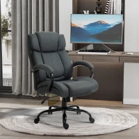 Vinsetto Cadeira de Escritório Cadeira Ergonômica de Secretária Cadeira Giratória com Apoio de Braço Estofado até 220 kg Cinza(m-4)