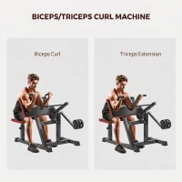 SPORTNOW Curlbank & Triceps Extension, 5 Zitverstellingen, 25 Hoeken, Staal & Kunstleder, Zwart(m-4)