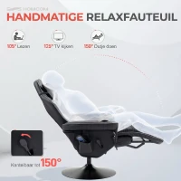 HOMCOM Relax Fauteuils, Stoel Met Massage, Voetsteun, Stalen Frame, voor Gamers, Grijs(m-5)
