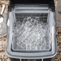HOMCOM Eisblokjesmachine IJsblokjesdispenser Ice-Maker 20kg/24u 2,3L IJsbereider met 3,2L Watertank, Zwart(m-13)