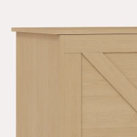 HOMCOM 127L Home Storage Box, with Safety Hinges - Nature Wood Finish(m-11)